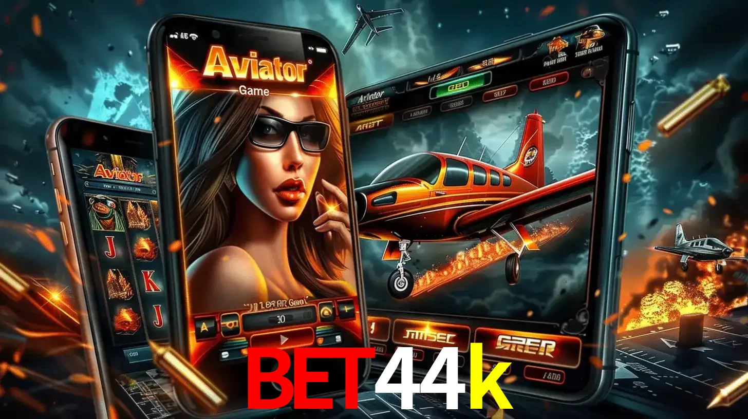 O popular jogo de apostas Aviator exibido em vários celulares e tablets, mostrando a interface emocionante e a ação de voo disponíveis para jogar agora no bet44k.