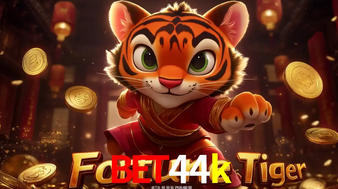 O carismático mascote do jogo de slot Fortune Tiger, um tigre fofo em pose de artes marciais, pronto para trazer sorte e multiplicadores de ganhos no cassino online bet44k.