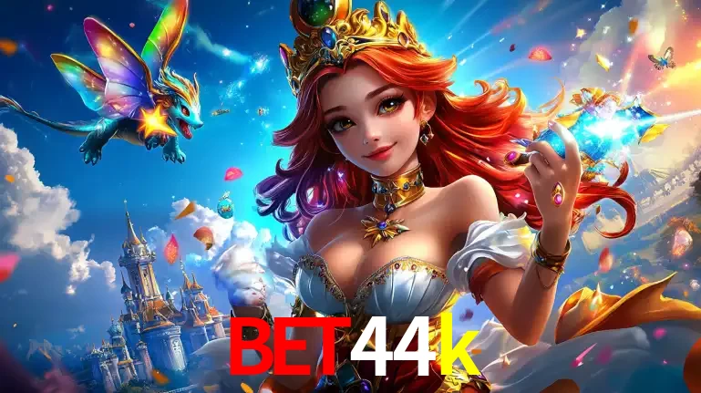 A princesa de um reino de fantasia mágico, com seu pequeno dragão, apresentando um mundo de prêmios encantados nos jogos de caça-níqueis do cassino bet44k.
