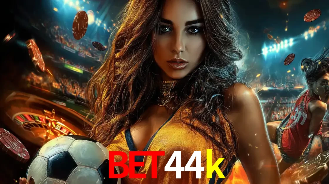 Mulher segurando uma bola de futebol em uma montagem que mistura a paixão esportiva com a emoção da roleta de cassino, tudo disponível na plataforma bet44k.